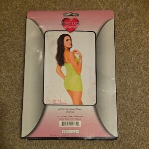 Music Legs Vibrant Green Lace Chemise